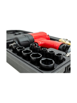 Ударный пневмогайковерт (880 Нм; 1/2; кейс) Gigant Professional PW 880RKS + набор головок