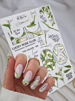 Lucky Rose Слайдеры наклейки для ногтей Foil 186