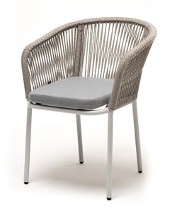 "Аркобалено" обеденная группа на 4 персоны со стульями "Марсель", каркас белый, роуп цветной