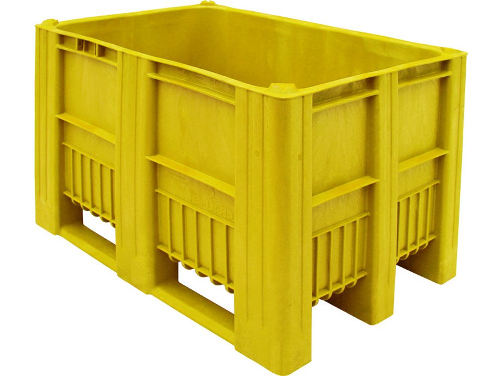 BoxPallet 1200х800х740 мм желтый сплошной C-Box 1208 S (540) сплошной на полозьях