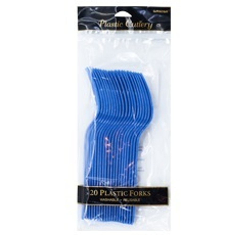 Вилка пласт Bright Royal Blue 20шт