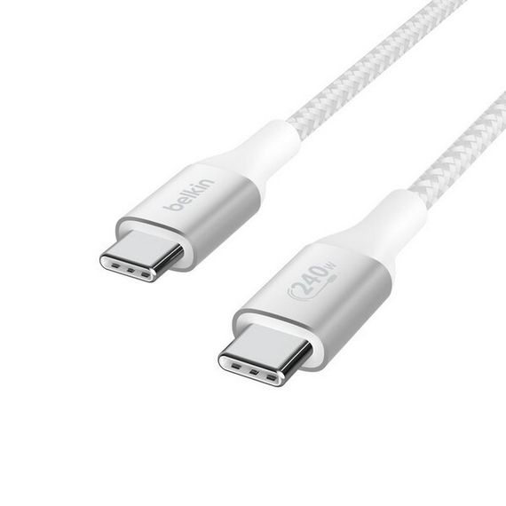 Кабель Belkin Boost Charge Braided USB-C - USB-C 1 м 240W (CAB015BT1MWH) белый