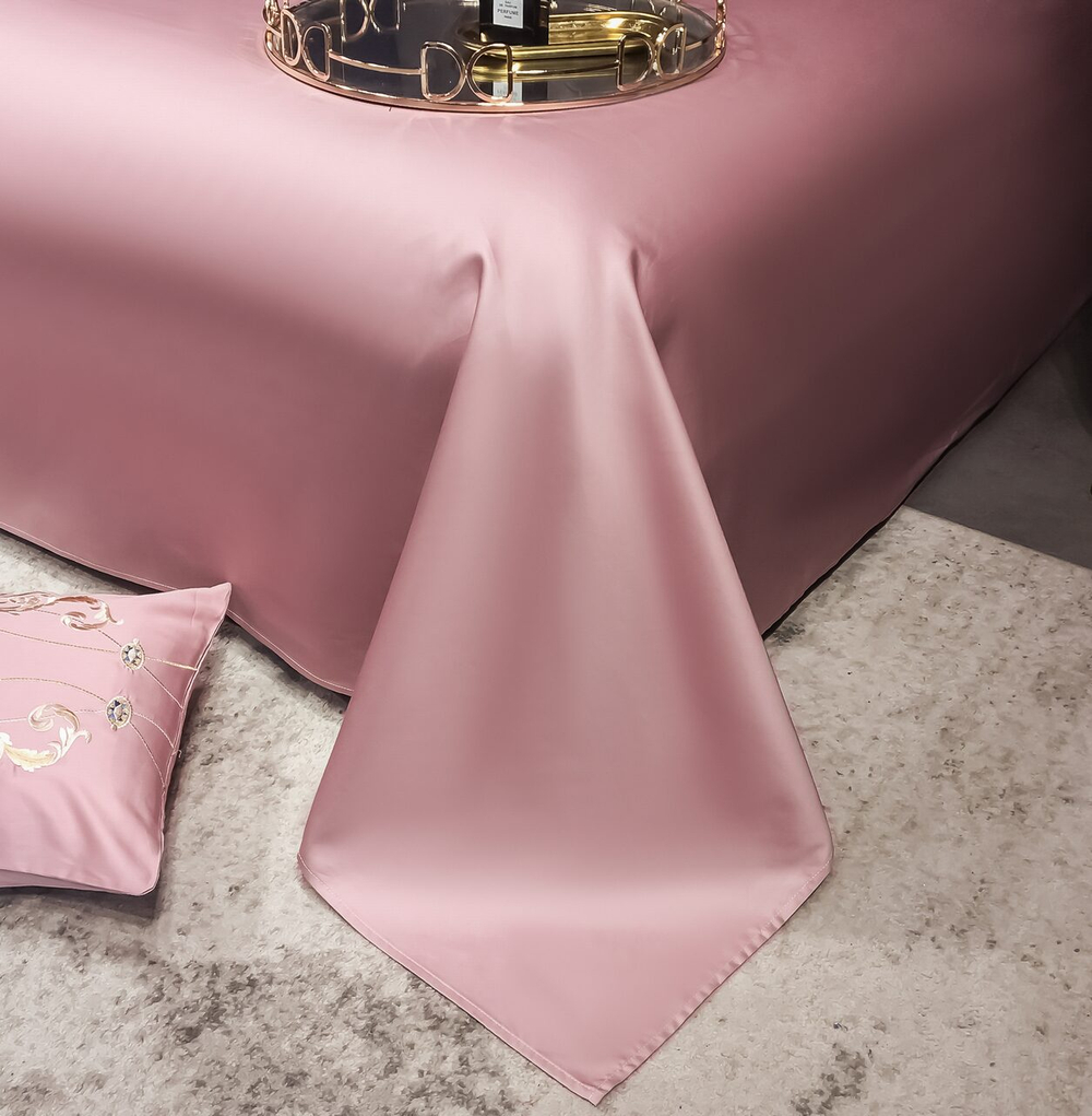 Постельное белье Сатин Гладкокрашеный Вышивка Делюкс DHC001