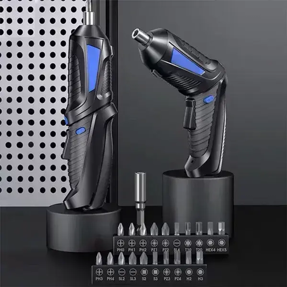 Электроотвертка аккумуляторная с набором насадок 23 в 1/Шуруповерт с битами KS-882052/Электро инструмент для ремонта, монтажа