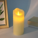 Сувенир с подсветкой «Свеча восковая - Небесная» 7,5*17,5 см - облита воском (работает от батареек 3 ААА)