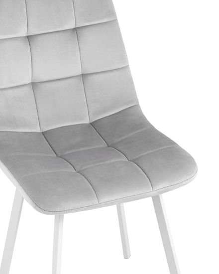 Стул Chilly велюр серебристый ножки белые
