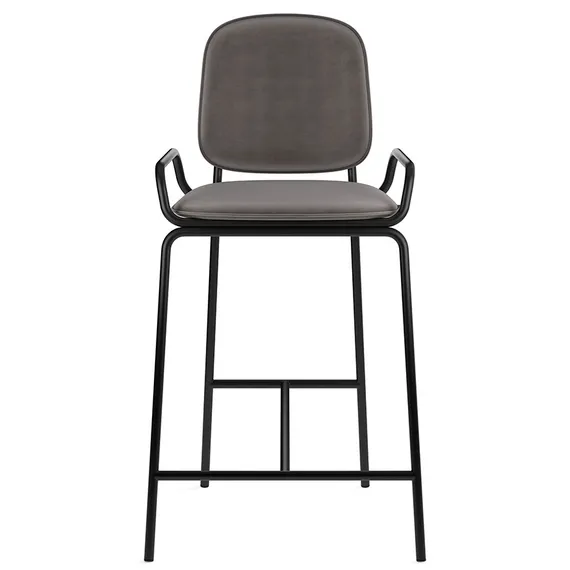 Стул полубарный ror, 2 frame, велюр, черный/серый