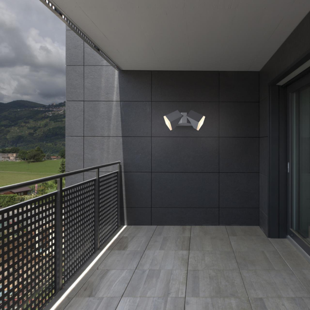 Уличный настенный светодиодный светильник 357829 STREET NT18 166 темно-серый LED 3000К 12W 220-240V KAIMAS