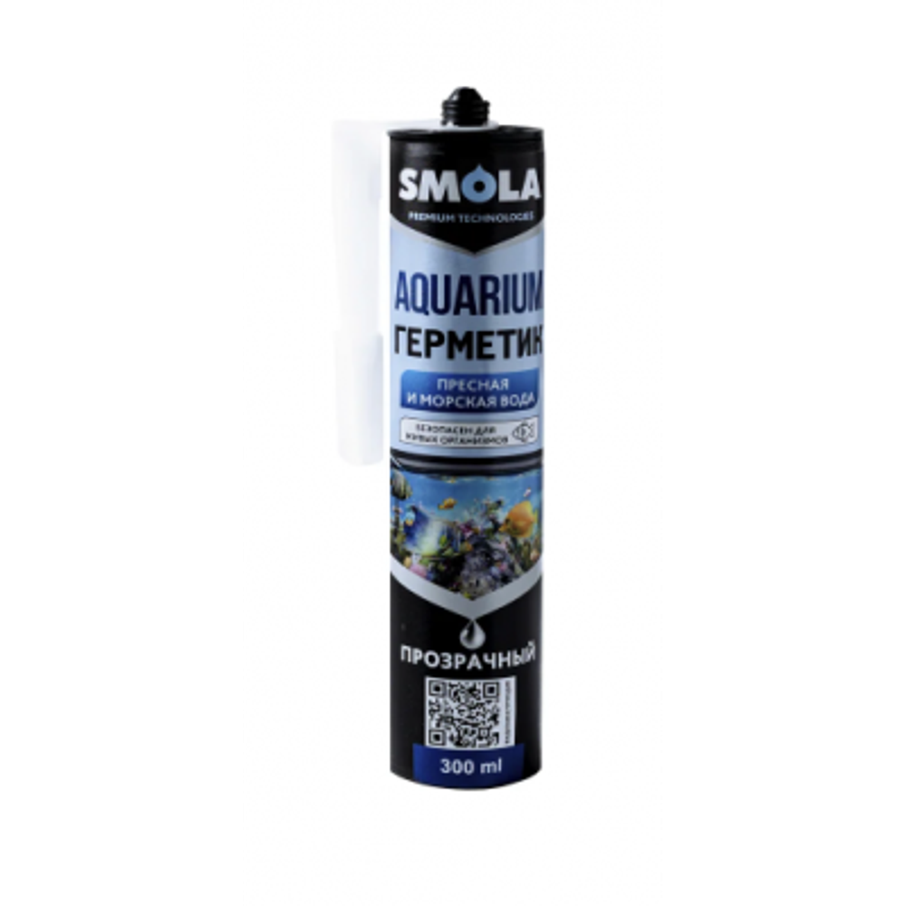 Герметик силиконовый smola aquarium для пресной и морской воды, прозрачный, 300 мл