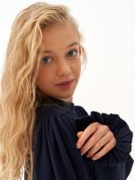 Платье для девочки с длинным рукавом AT1039 синий