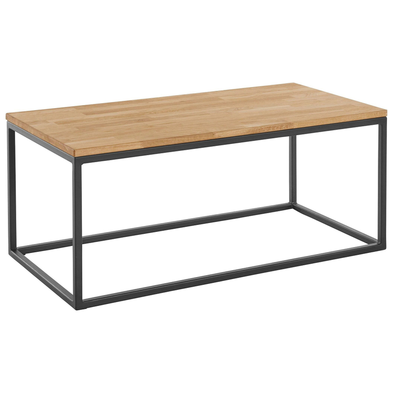 Стол кофейный Детлиф 100х50х42, дуб/металл