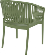 Кресло пластиковое с подушкой Siesta Contract Portofino, оливковый, светло-коричневый