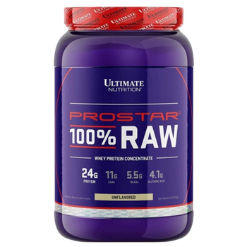 Ultimate Nutrition Prostar 100% Raw, 1000 г, без вкуса, Сывороточный протеин, концентрат