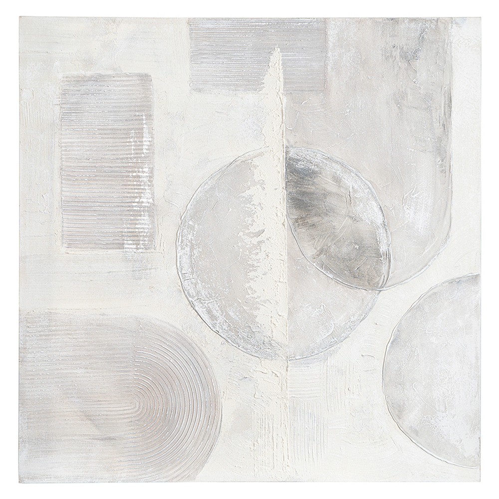 Панно декоративное с ручной росписью by feel, 100х100 см, черно-белое