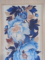 Гобеленовая столешница Голубые пионы 45х100