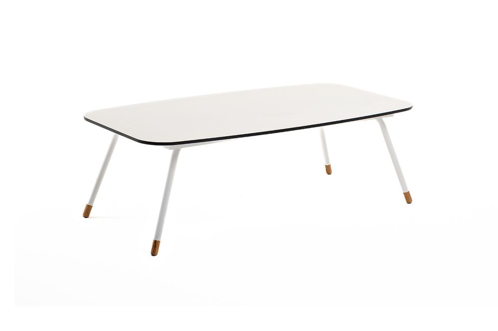 "Верона" журнальный стол из HPL 120х65, H40, каркас белый муар, цвет столешницы "молочный"