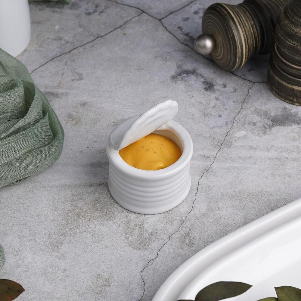 Соусник 40 мл d 4,8 см h3,3 см "Консервная банка" круглый белый фарфор P.L. Proff Cuisine [6]