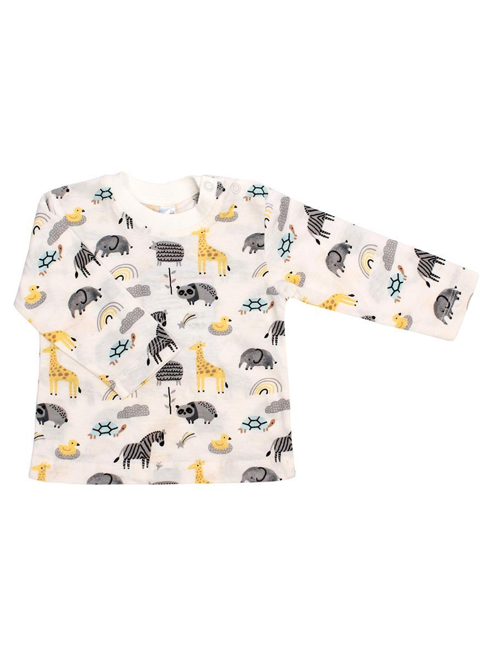 Лонгслив д/новорожд. р.68-74 M0942KR-0/1, экру, звери (Такро)
