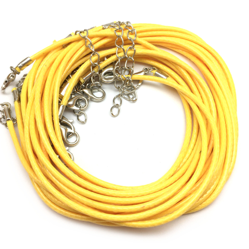 Шнурок-основа желтая для кулона 40 см