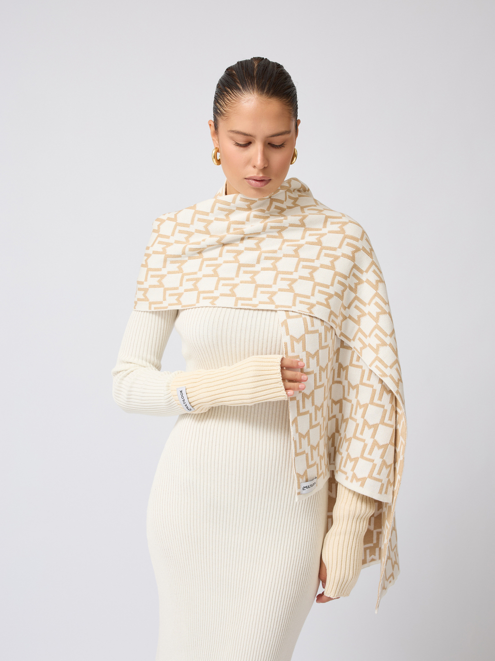 Шарф вязаный лого "ML"