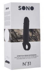 Чёрная удлиняющая насадка Stretchy Penis Extension No.31