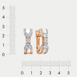 Серьги женские с фианитами из розового и белого золота 585 пробы (арт. дф1201555р)