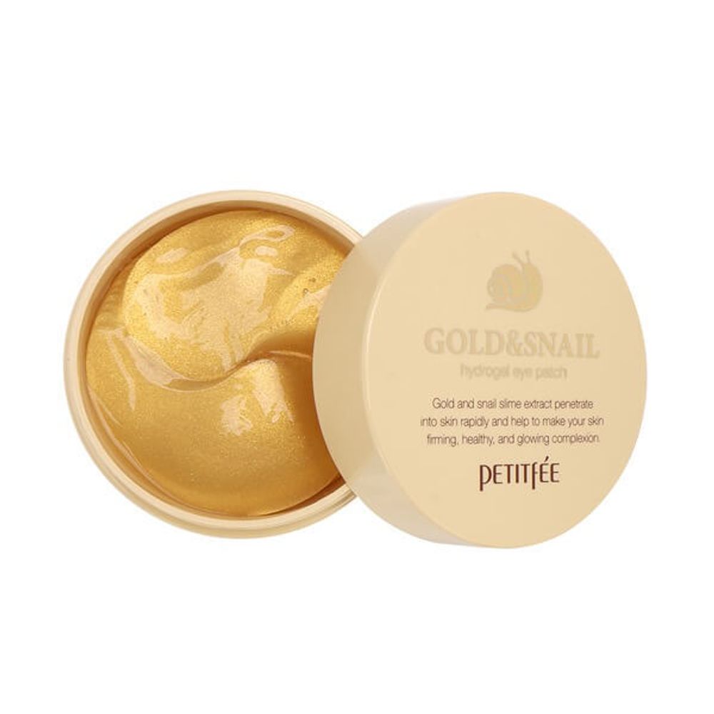 Патчи гидрогелевые с золотом и экстрактом улитки Petitfee Gold&amp;snail hydrogel eye patch, 60шт