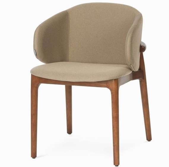 Стул Lando, орех с коричневой обивкой