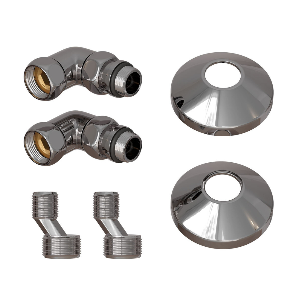 Купить Комплект подключения для полотенцесушителя Point PN93412 3/4 х 1/2 ГШ со сгоном, хром