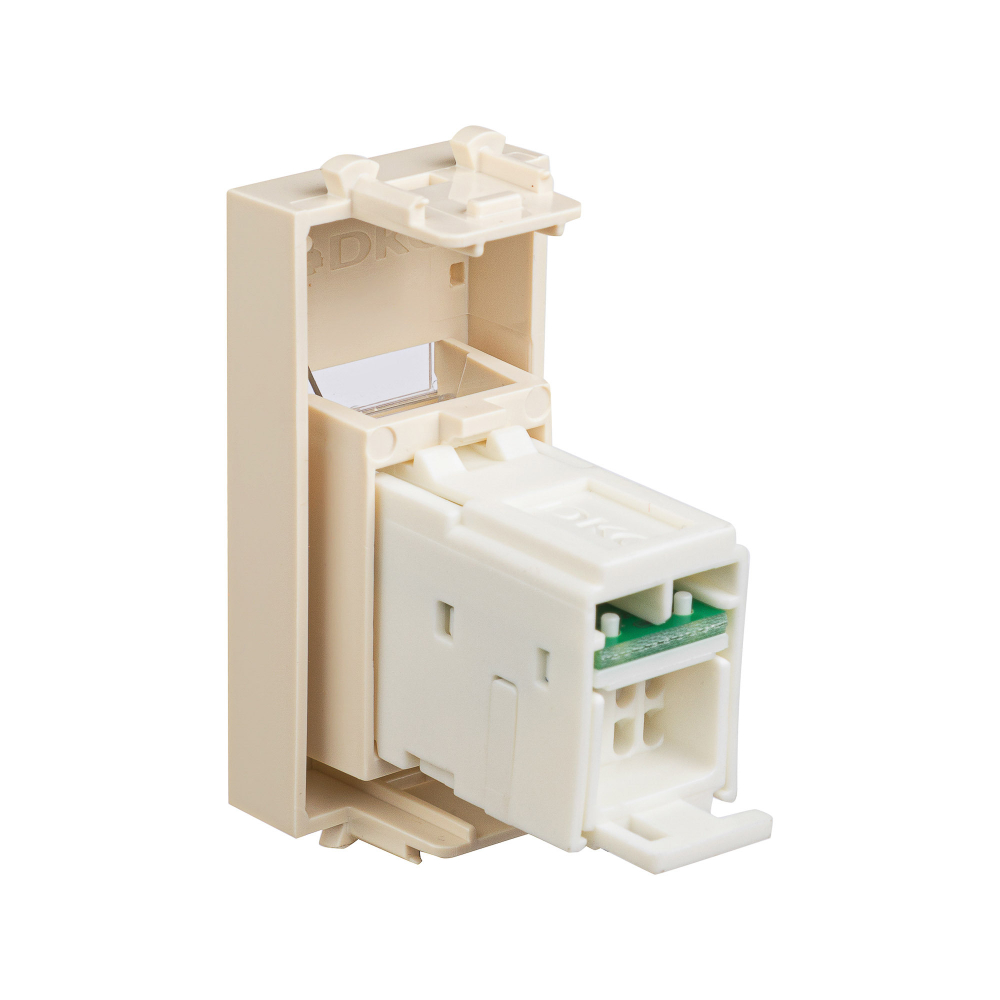 Компьютерная розетка RJ-45 модульная, кат.6, "Avanti", "Ванильная дымка", 1 модуль