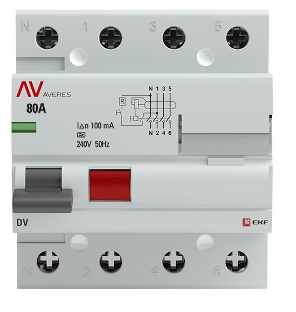 УЗО  EKF rccb-4-80-100-a-av