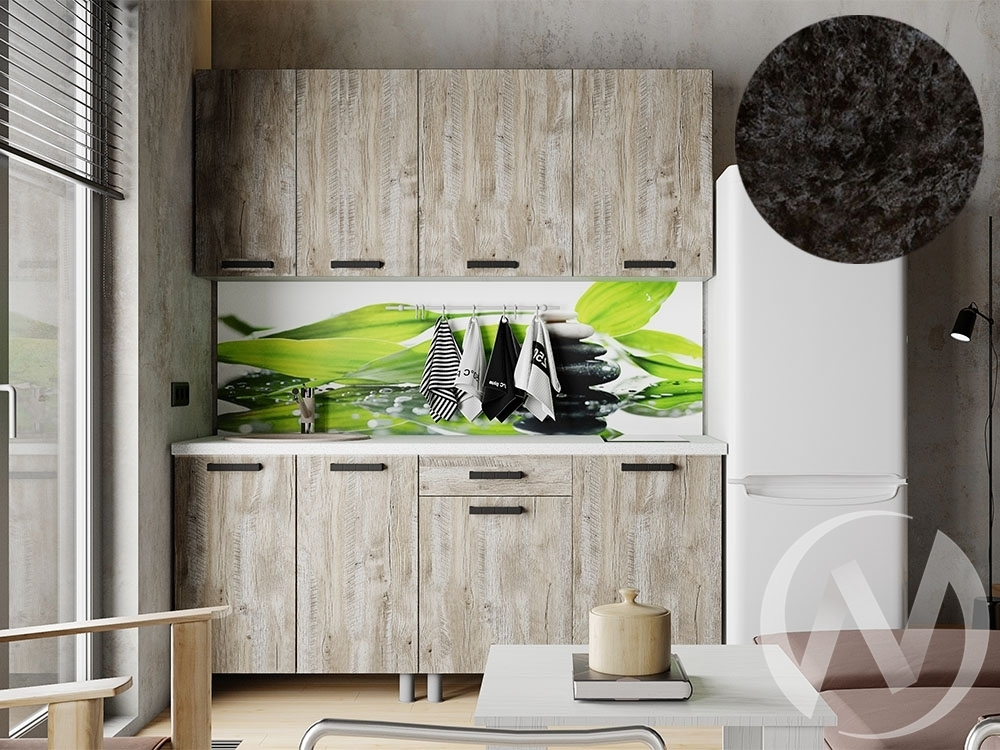 Кухня Элиана 1.8м (корпус белый/дуб юкон) 26мм кастилло темный