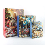 пакет 31 х 42 х 12 подарочный 3шт елочные игрушки новогодний (красный, синий)