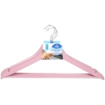 Плечики деревянные с выемками 3шт «ИДЕЯДОМА», цвет пудровый, 40*21см (Селфи)