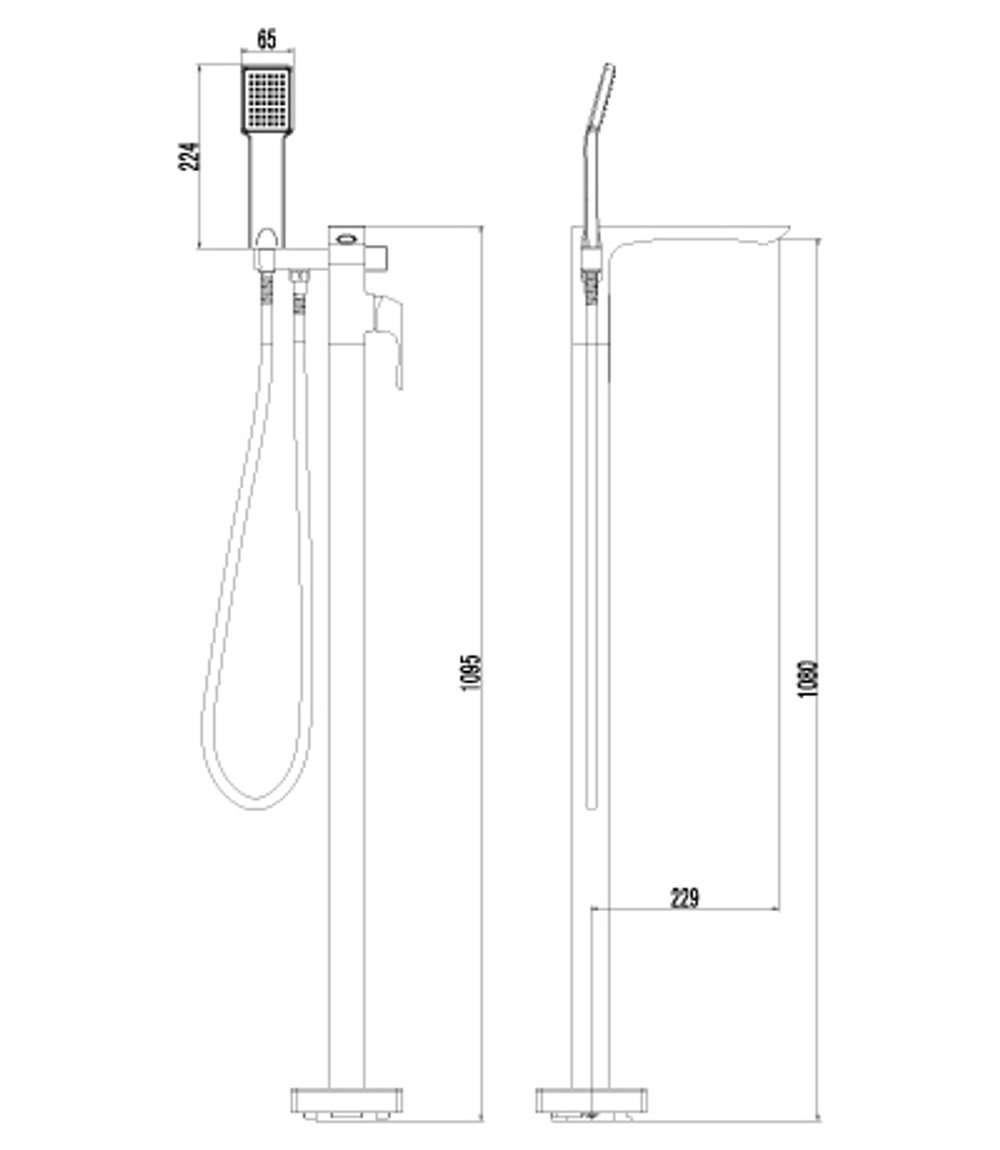 Смеситель для ванны напольный LEMARK UNIT – LM4544C