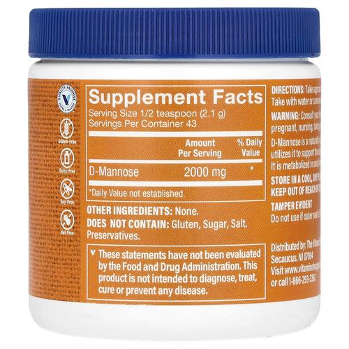 The Vitamin Shoppe, D-манноза в порошке, 90,3 г (3,2 унции)