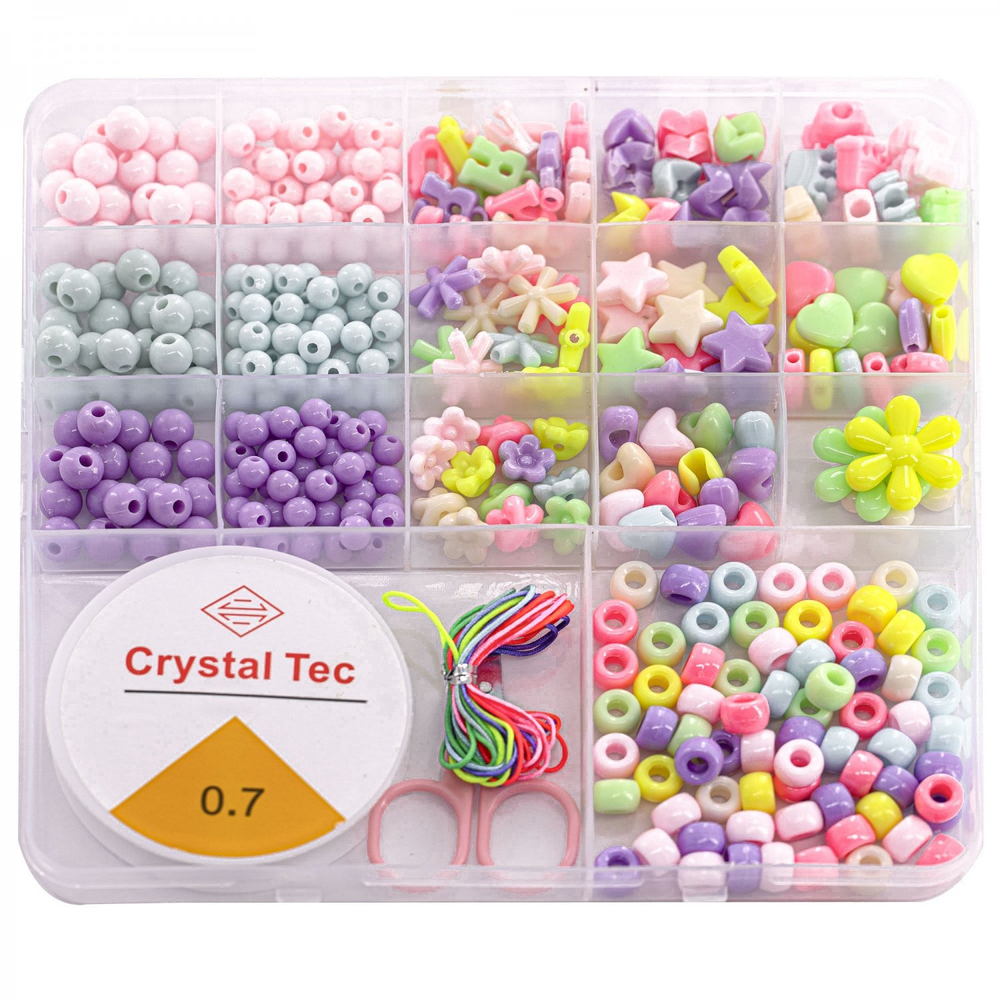 Набор для создания украшений-бусины Alingar, 170х165х18мм, "Queen", 10 вид.бус., подвес., ножницы, 1х7м леска, 1х2м нить, пластик.пенал с европод.