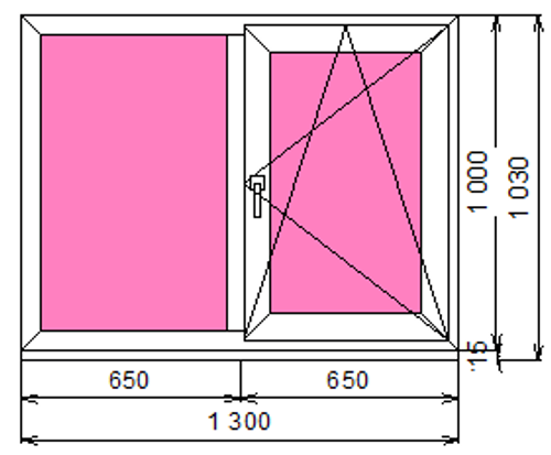 Пластиковое окно 1000 х 1300 ТермА Эко