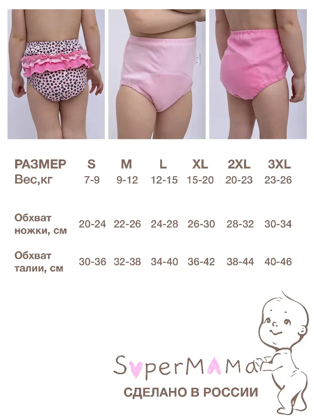 Трусики приучение к горшку многоразовые 3 шт