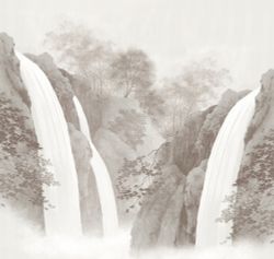 Пейзаж Водопад панно