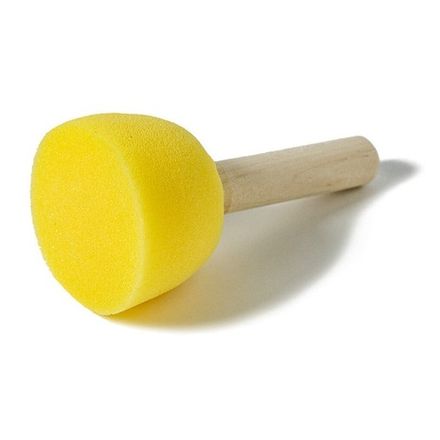 Кисть поролон 50мм, круглая, деревянная ручка ЗХК