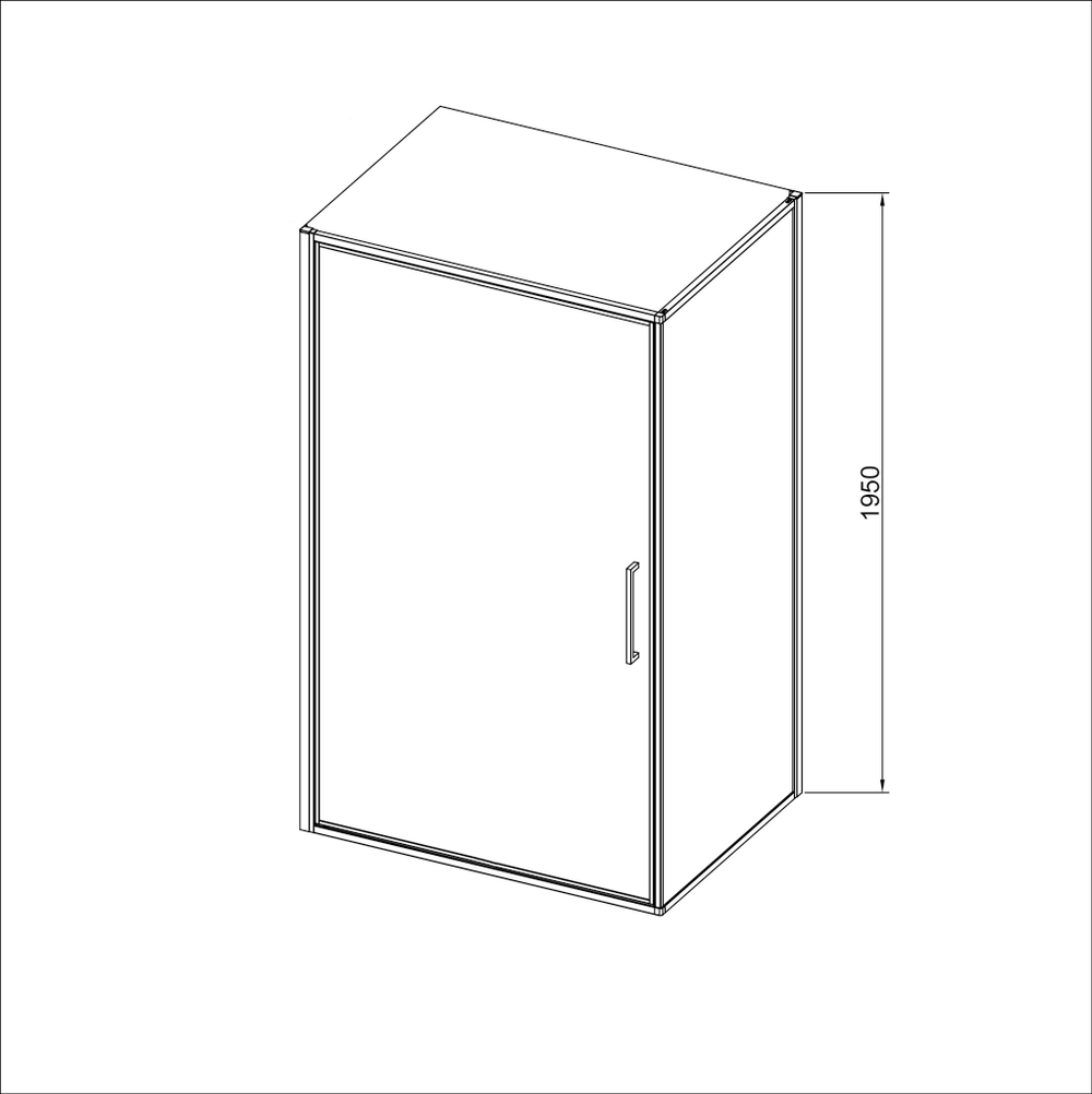 Душевой уголок Slim 8mm VSR-4SLP9090CLB, 900*900, черный, стекло прозрачное