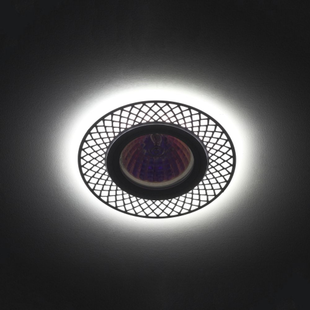 DK LD42 WH/WH Светильник ЭРА декор cо светодиодной подсветкой MR16, белый/белый