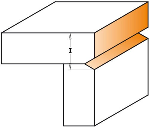 Фреза концевая CMT обгонная с подшипником D=19,0 I=25,4 S=8,0 953.001.11