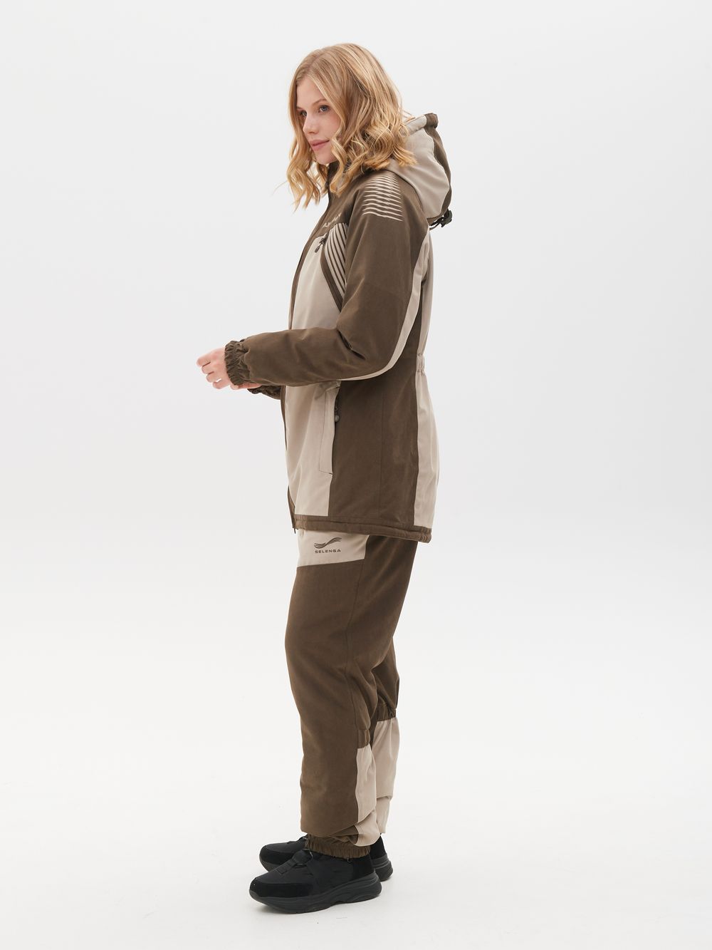 Костюм демисезонный женский Селенга ткань Исландия цвет Коричневый/Бежевый