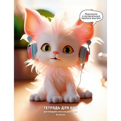 Тетрадь для нот А5 16л "Ушастик" (Эксмо)