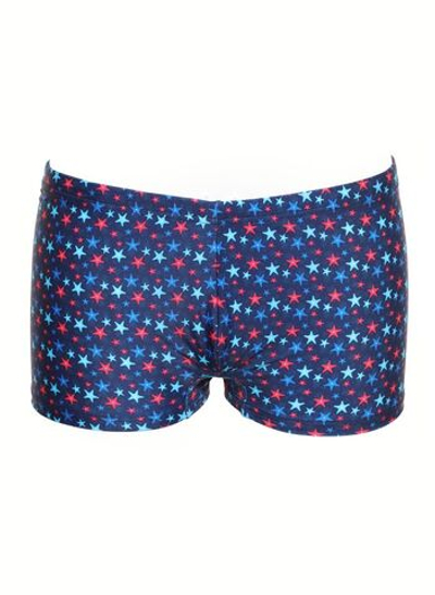 Синие плавки-боксеры с цветными звездочками (Размер: XL) (Цвет: разноцветный)