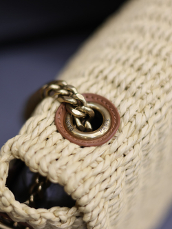 Saint Laurent Kate Medium Supple Chain Bag in Raffia 28 cm