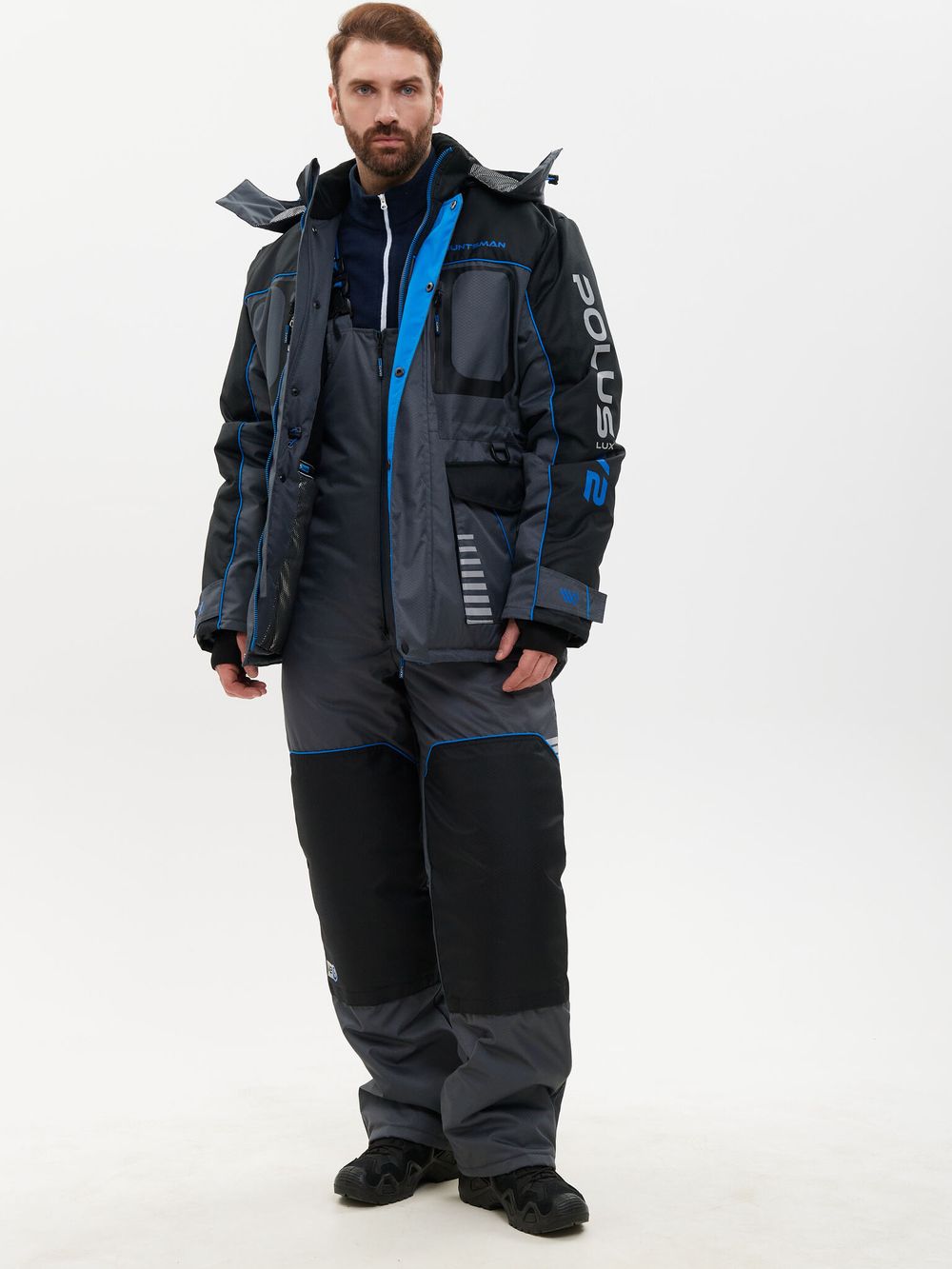 Костюм зимний Полюс LUX V-2 ткань Cell цвет Серый/Черный