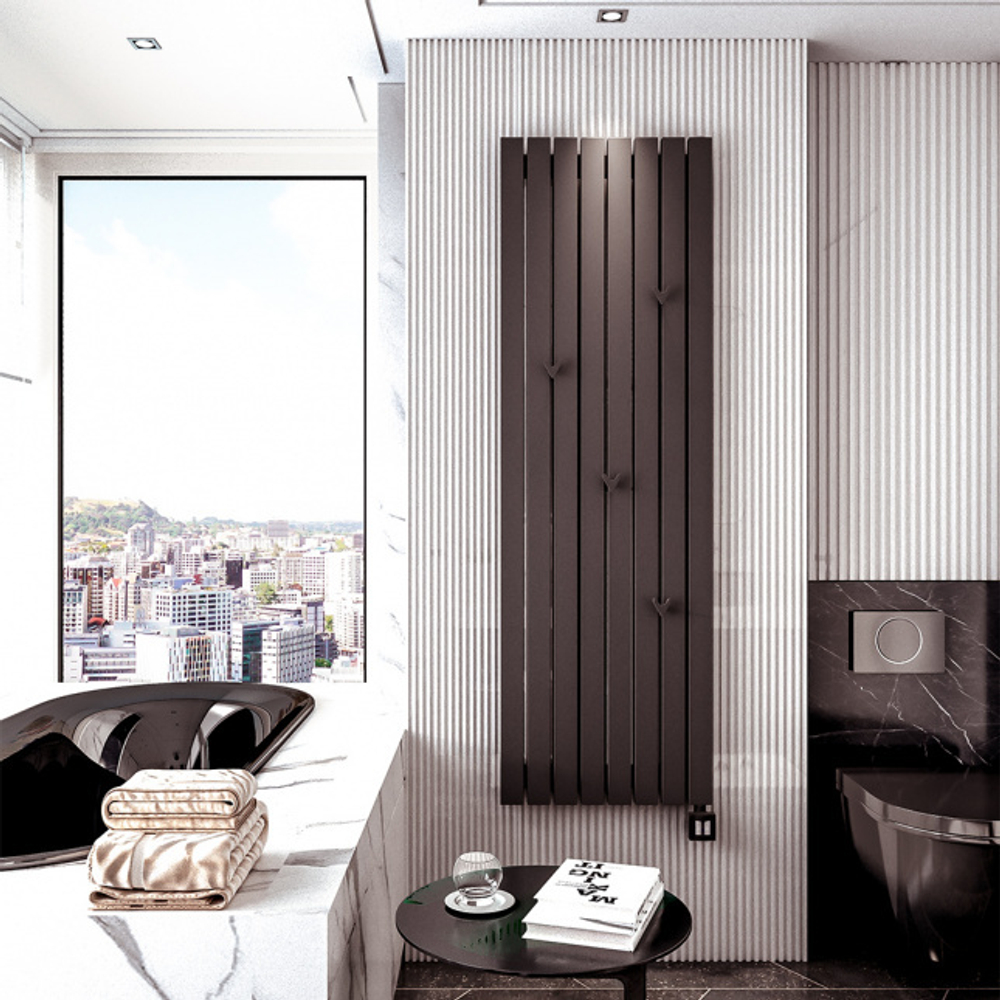 Радиатор WARMMET электрический настенный вертикальный Flat 60VE ЧЕРНЫЙ RAL9005